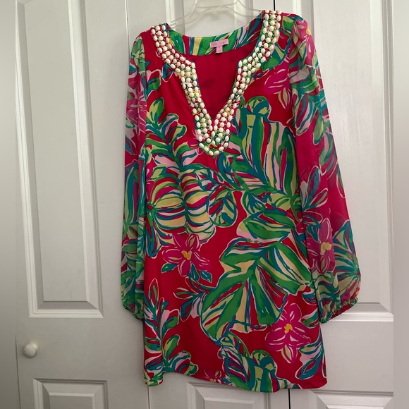 Lilly Pulitzer Pomegranate Jungle Tumble Saemus Dress Size 8 - Picture 12 of 12